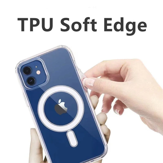 Étui Magnétique Transparent iPhone – Compatible MagSafe