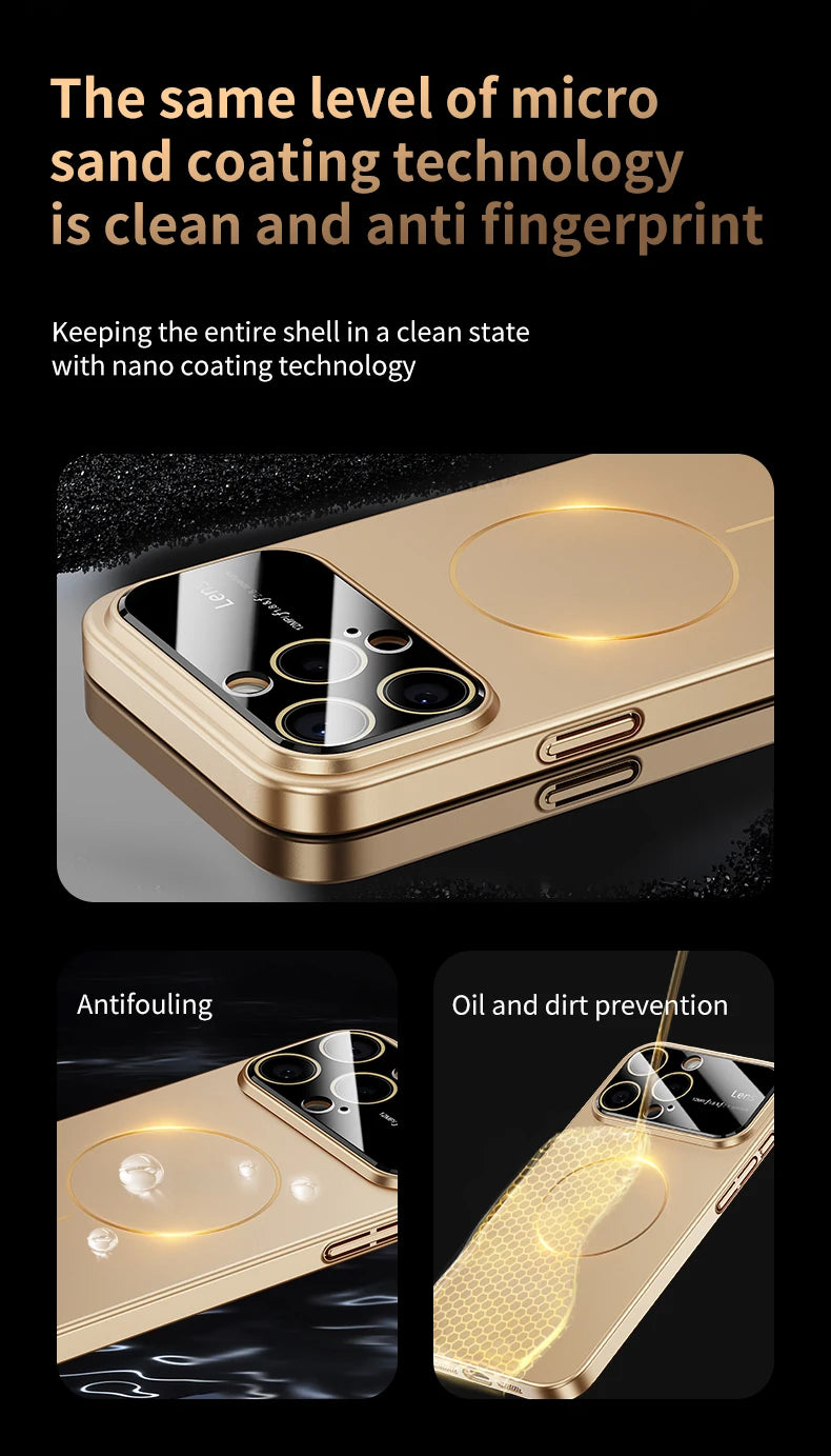 Luxuriöse MagSafe Hülle – Verstärkter Kameraschutz | iPhone 15, 16, 17 Pro Max