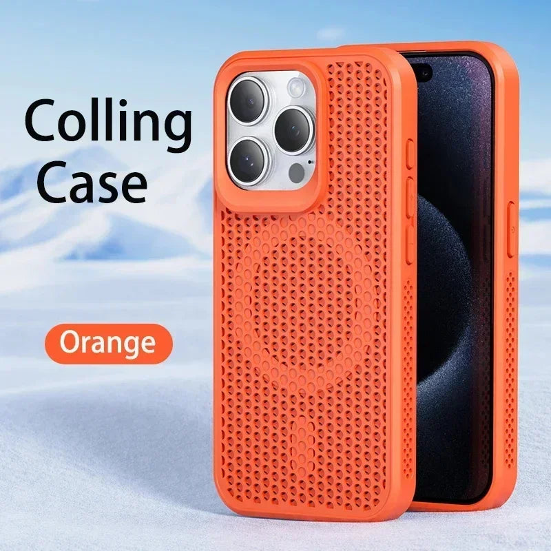 Coque Respirante Magnétique iPhone 17 16 15 14 13 12 11 Pro Max Plus – Compatible MagSafe