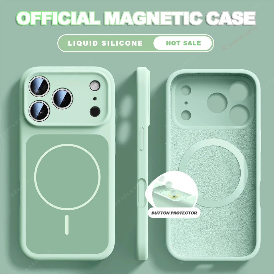 Coque Silicone Liquide MagSafe iPhone 13 14 15 16 17 Pro Max Air – Anti-Choc | NOVACASE