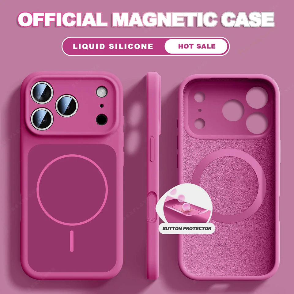 Coque Silicone Liquide MagSafe iPhone 13 14 15 16 17 Pro Max Air – Anti-Choc | NOVACASE