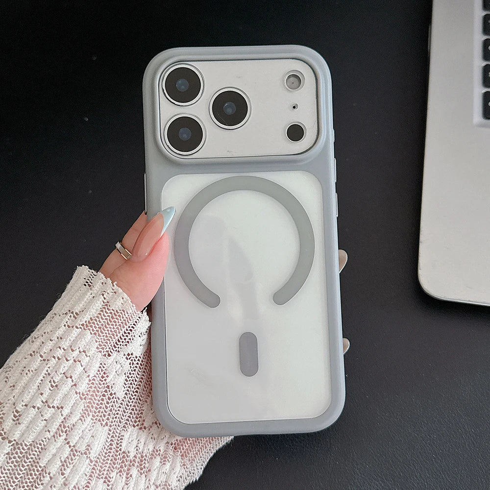 Coque MagSafe Transparente Acrylique – Compatible iPhone 13 à 17 Pro Max | Protection Caméra Anti-Choc