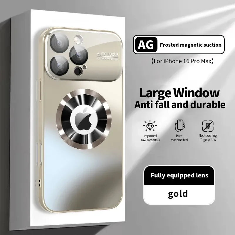 Coque Luxe Titane Métallisé Mat – Compatible MagSafe – iPhone 11 à 17 Pro Max