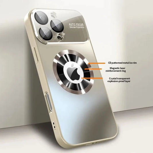 Coque Luxe Titane Métallisé Mat – Compatible MagSafe – iPhone 11 à 17 Pro Max